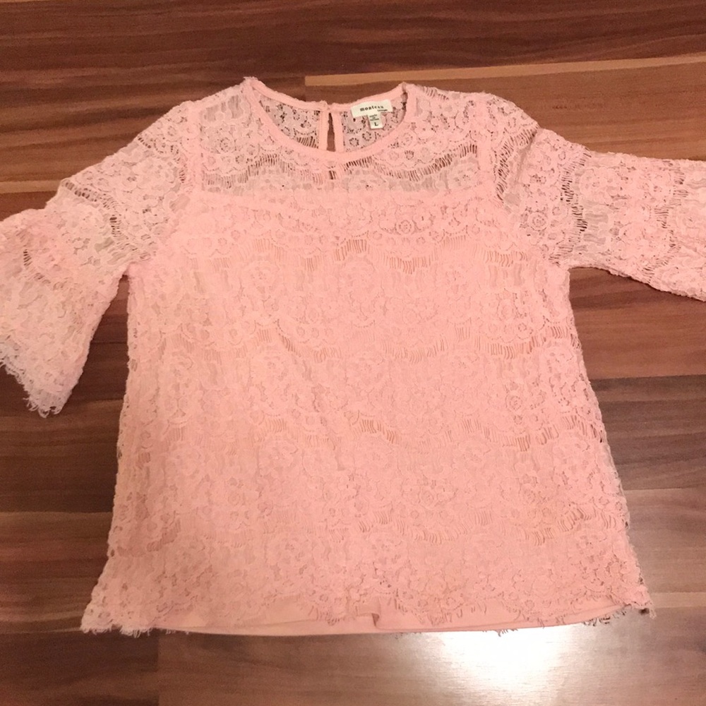 Baby pink, lace, girls blouse